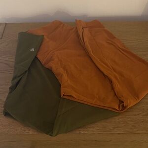Lululemon Orange and Green Leggings (2 pairs)